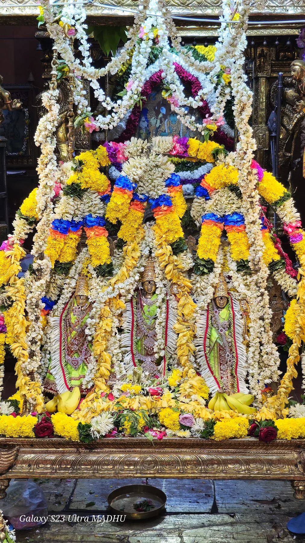 Flower-adorned deities during Sri Rama Navami 2024